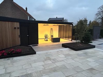 poolhouse verlichting hout